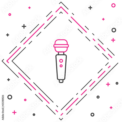 Line Dildo vibrator for sex games icon isolated on white background. Sex toy for adult. Vaginal exercise machines for intimate. Colorful outline concept. Vector Illustration.