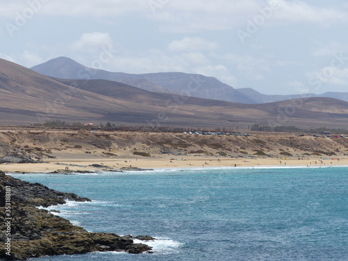 Castillo beach with its turquoise waters. Cotillo, Fuerteventura, Canary Islands.
