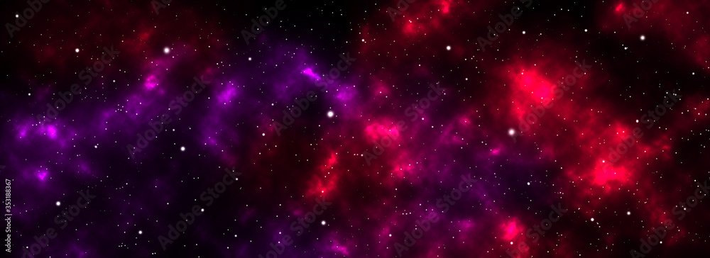 Space galaxy background with shining stars and nebula in blue purple pink color, Cosmos with colorful milky way, Galaxy at starry night use for Decorative design web page banner wallpaper