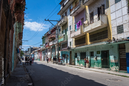 Residential street in Havana Centro district, Havana, Cuba