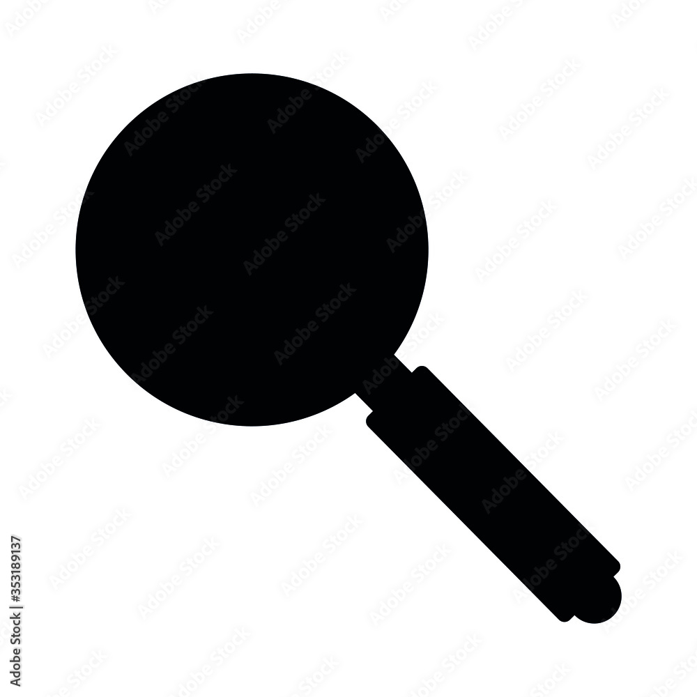 A black and white silhouette of a magnifying glass A black and white silhouette of a magnifying glass