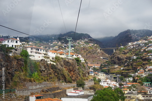 View on houses in Funchal from teleferico