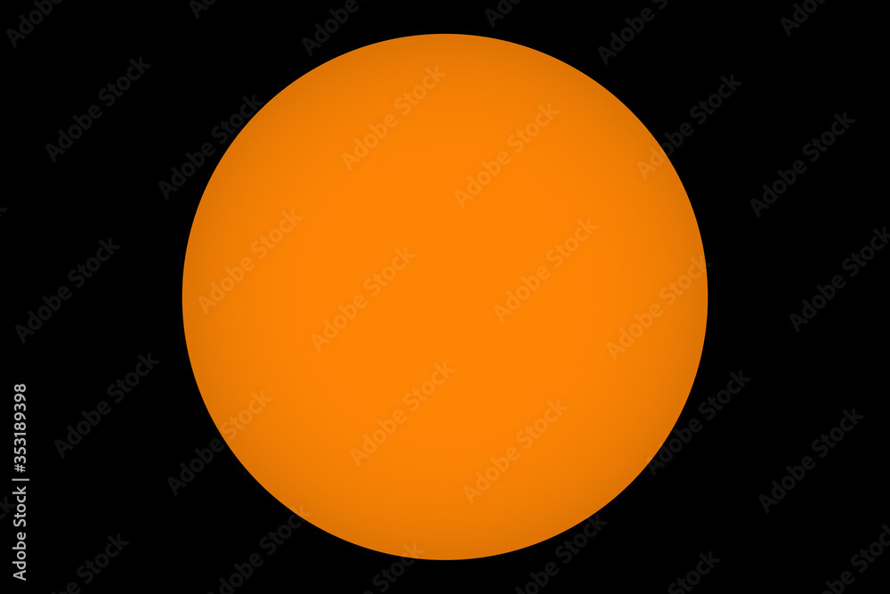 Big sphere circle in color orange like a moon on the black or dark background.