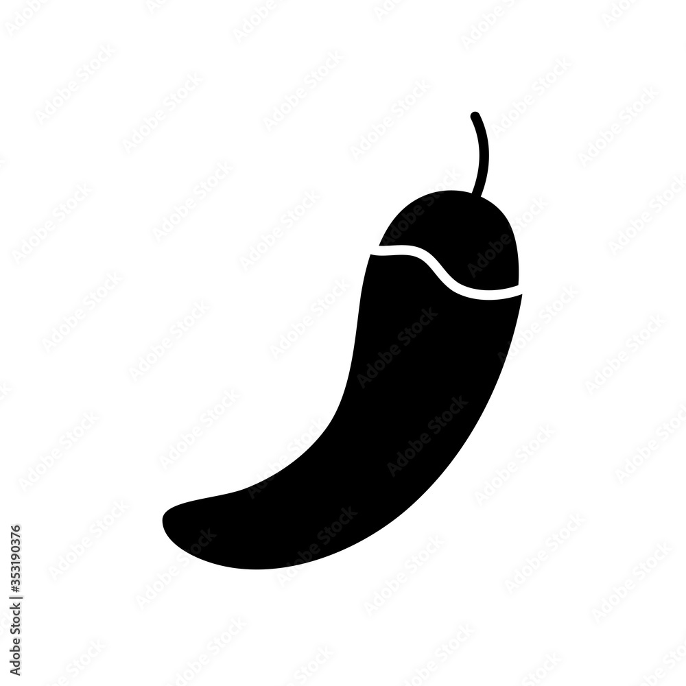 chili vegetable icon, silhouette style chili vegetable icon, silhouette style