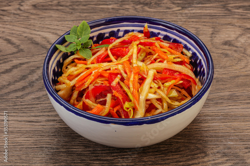 Cabbage salad with carrot and pepper