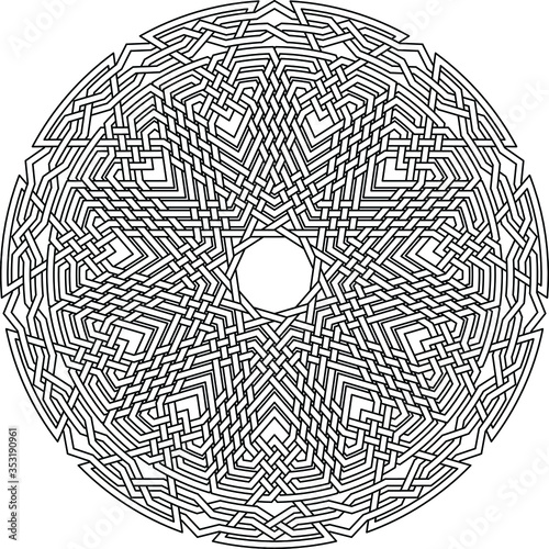 Hendecagram with mandala pattern hendecagon geometry background