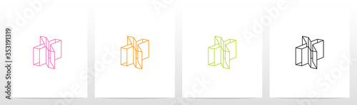 Cubic Wireframe Letter Logo Design X