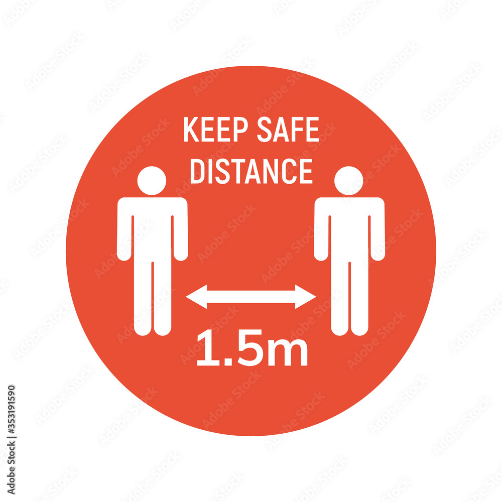 Social distance meter icon. Keep distance corona virus safe quarantine. Coronavirus safety sign Social distance meter icon. Keep distance corona virus safe quarantine. Coronavirus safety sign