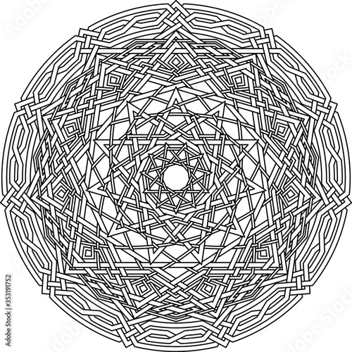 Hendecagram with mandala pattern hendecagon geometry background