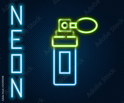 Glowing neon line Perfume icon isolated on black background. Colorful outline concept. Vector Illustration.