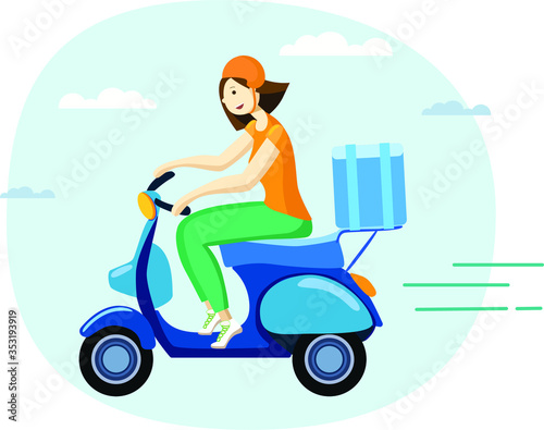 woman on scooter