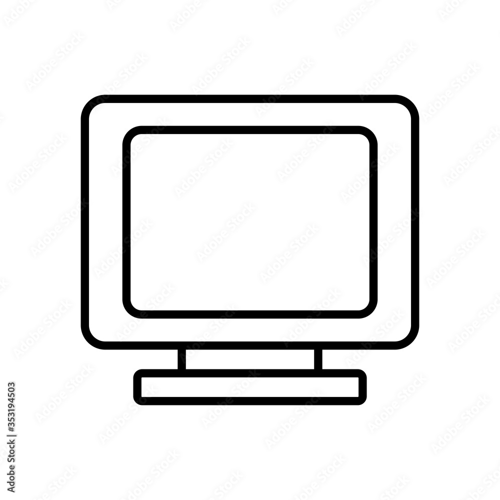 Computer monitor icon, line style Computer monitor icon, line style