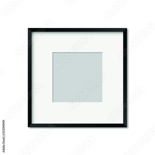 Realistic photo frame isolated. Vector template for picture. Blank white picture frame mockup template. Empty framing for your design. Vector illustration