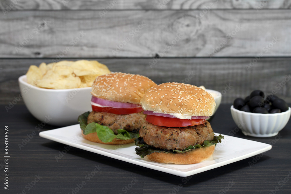 Two Healthy Turkey Burgers