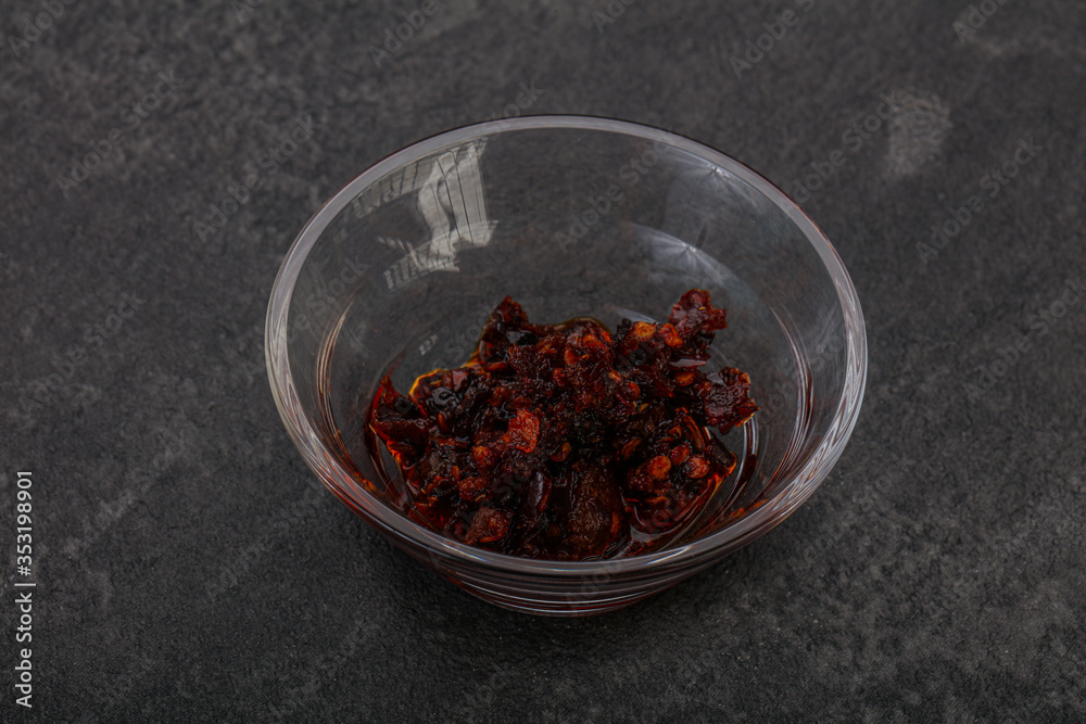 Fried chili pepper sauce with oil Fried chili pepper sauce with oil