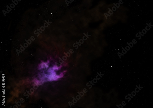 Fototapeta Naklejka Na Ścianę i Meble -  Distant flickering star array and cold cosmic nebula.