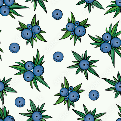 Seamless pattern of hand-drawn coloring berries .