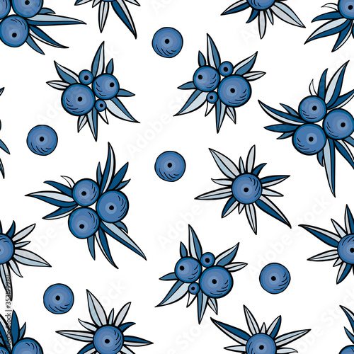 Seamless pattern hand-drawn coloring berries. Seamless pattern berries.