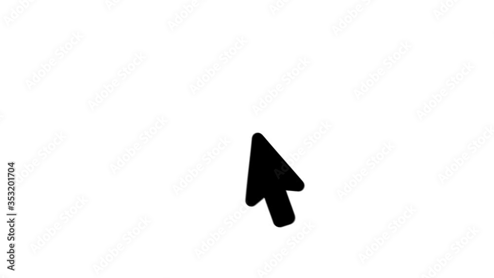 Arrow pointer moving into frame and clicking. Included alpha