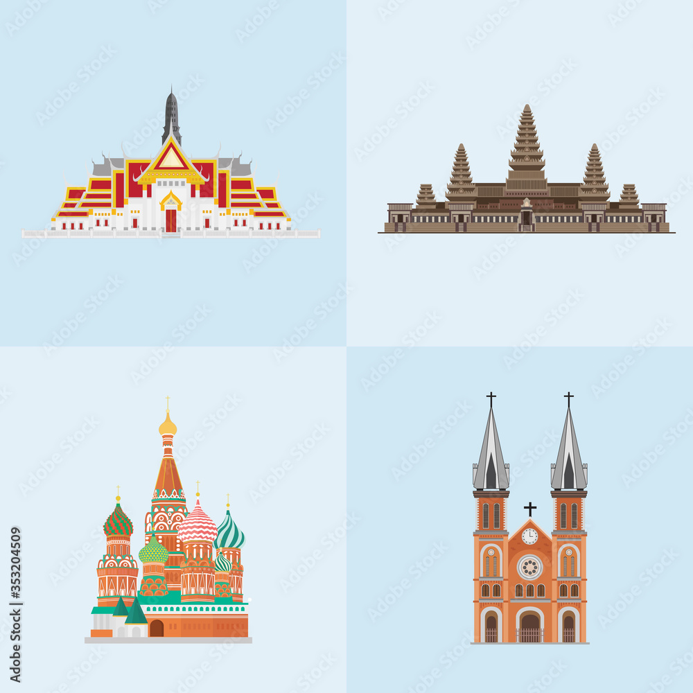 Buiding famous landmarks set design