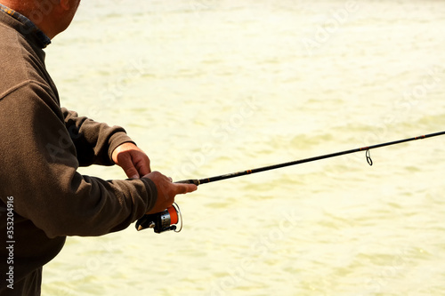 Angler at Lake Balaton, Hungary
