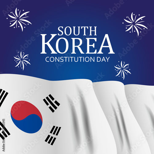 South Korea Constitution Day Background Vector Illustration