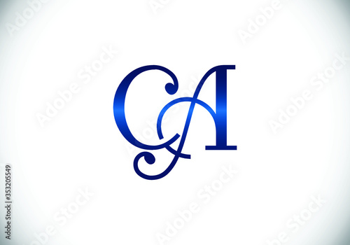 Initial Monogram Letter CA Logo Design Vector Template. CA Letter Logo Design