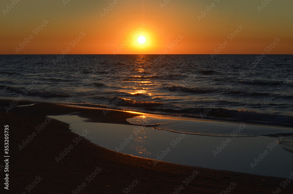 sea water sky cloads nature sunset