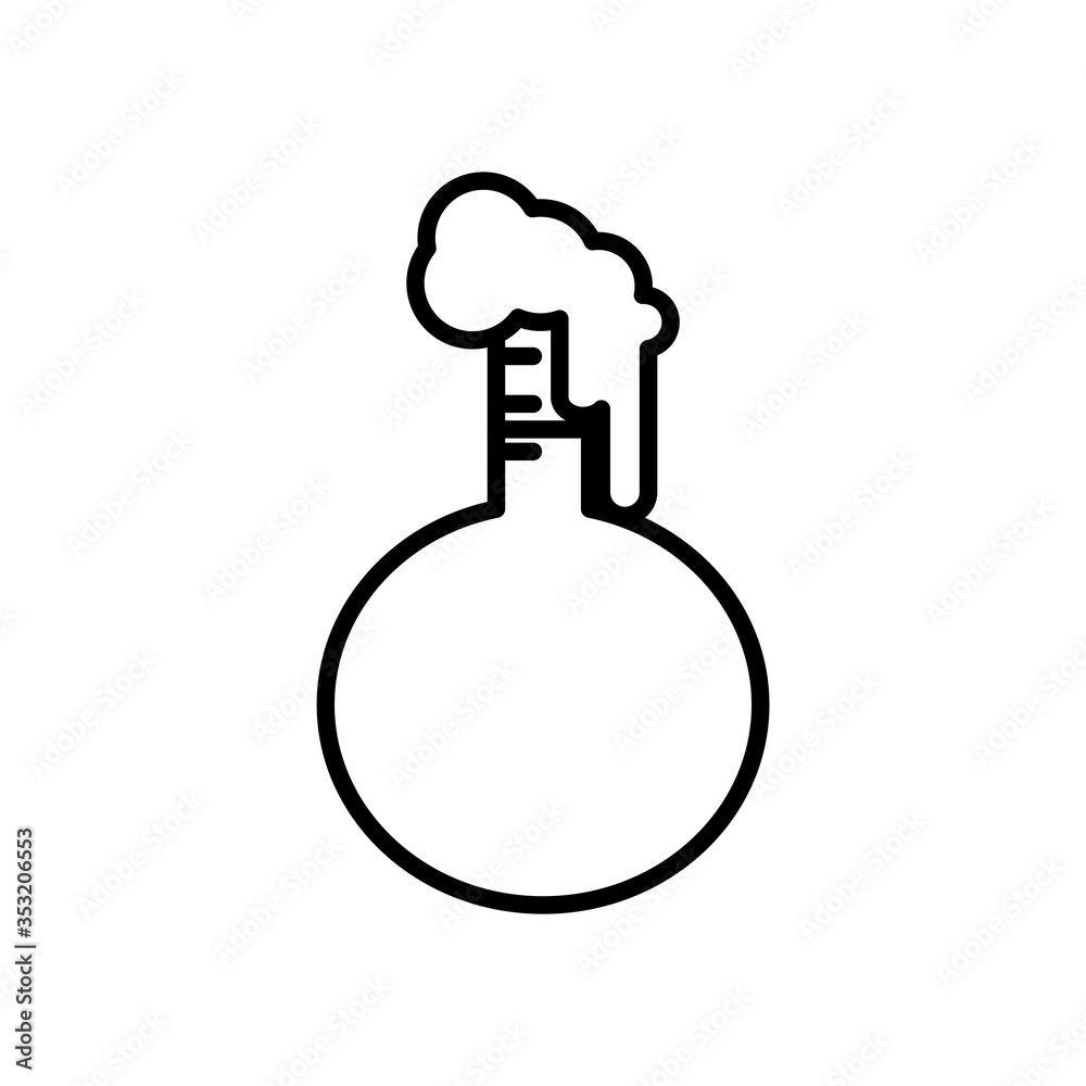 chemical flask with foam icon, line style chemical flask with foam icon, line style
