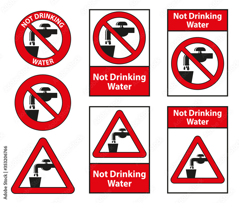 Not Drinking Water Symbol sign isolated on white background Not Drinking Water Symbol sign isolated on white background