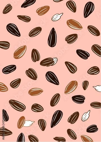 Vector minimalist simple background, brown ssunflower seeds