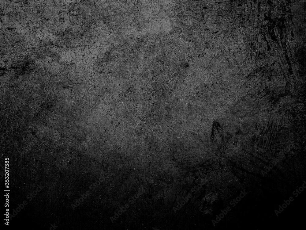 Fototapeta premium Old worn black and grey background wall texture. Grunge dark design element/wallpaper 