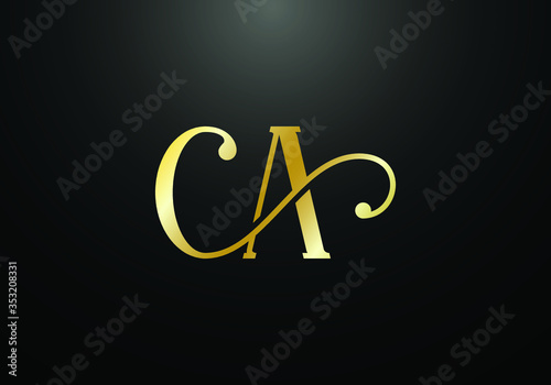 Initial Monogram Letter CA Logo Design Vector Template. CA Letter Logo Design photo
