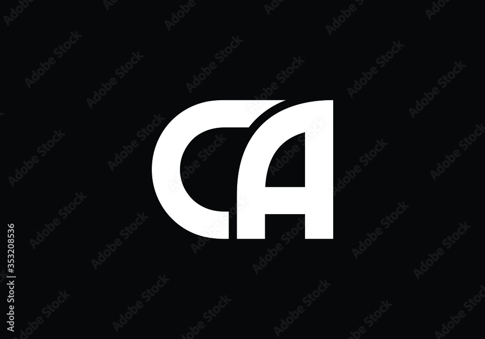 Initial Monogram Letter CA Logo Design Vector Template. CA Letter Logo Design Initial Monogram Letter CA Logo Design Vector Template. CA Letter Logo Design