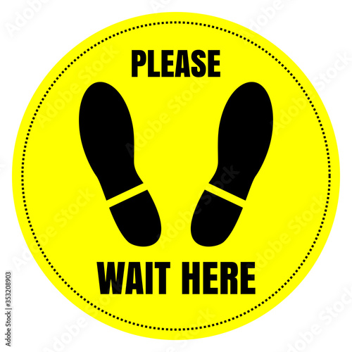 please wait here - social distancing compliance