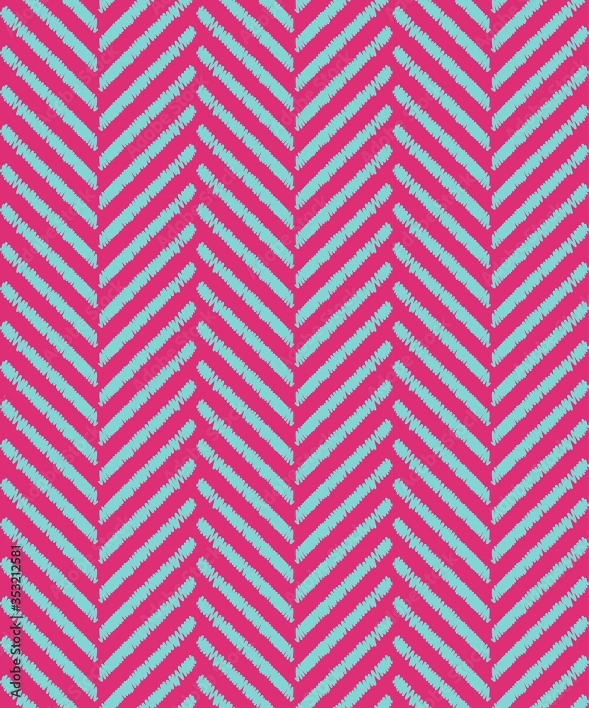 stripes fish bone hand drawn seamless vector pattern