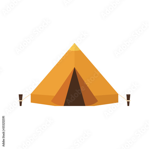 Tent. The concept of tourist camps. Flat style. Vector illustration 