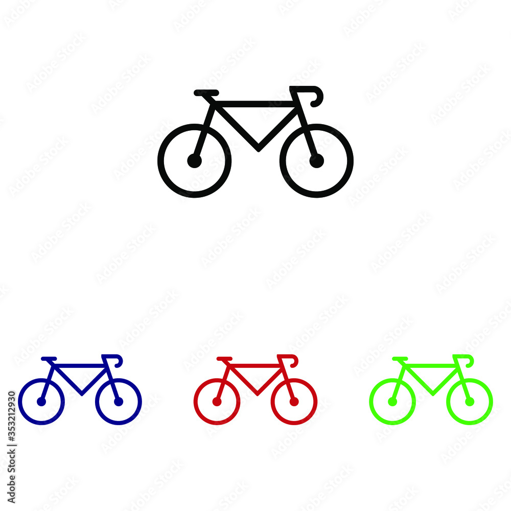Fototapeta premium bicycle, bike, isolated, white, wheel, cycle, sport, cycling, pedal, sign, transportation, vehicle, transport, red, ride, biking, seat, sports, race, illustration, icon, road, exercise, symbol, gear