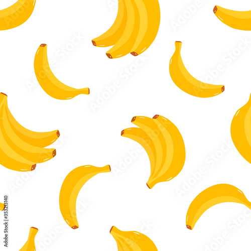 Modern seamless background with bananas. Seamless vector pattern for fabrics, packaging paper, holidays. Colored background.