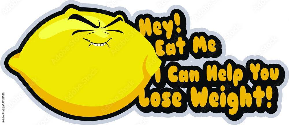 Cute lemon illustration with greetings Cute lemon illustration with greetings