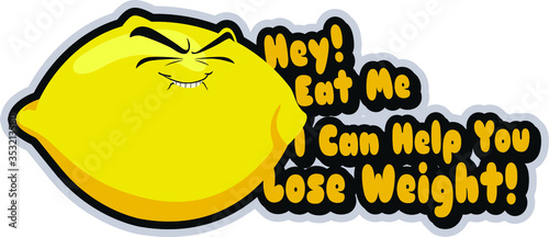 Cute lemon illustration with greetings