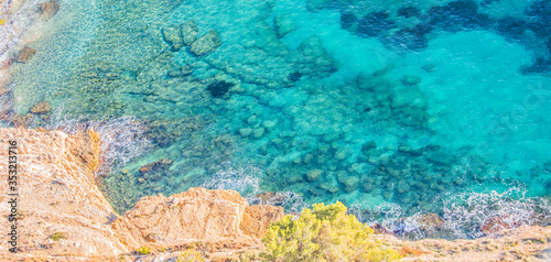 Sea water texture, Summer background, Travel concept