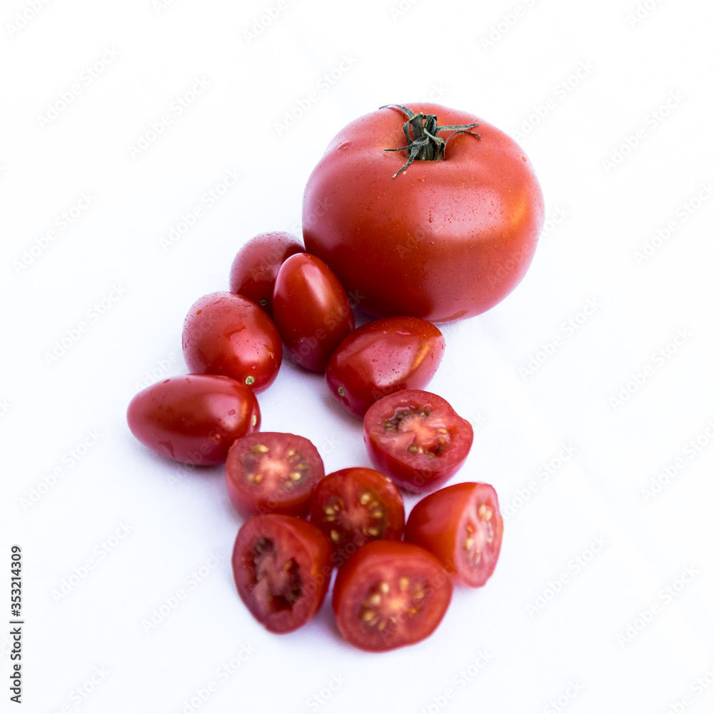 cherry tomatoes isolated on white background cherry tomatoes isolated on white background