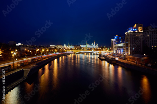 Photography Moscow/Russia - Oct 19 2014: View of Moscow in the niche over of bridge