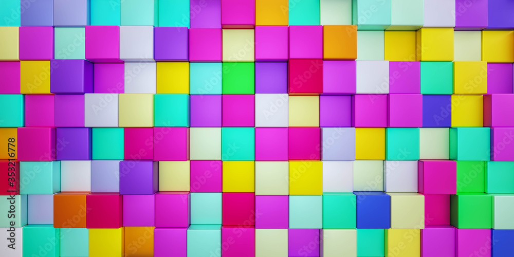 colorful blocks cubes abstract background 3d rendering illustration colorful blocks cubes abstract background 3d rendering illustration