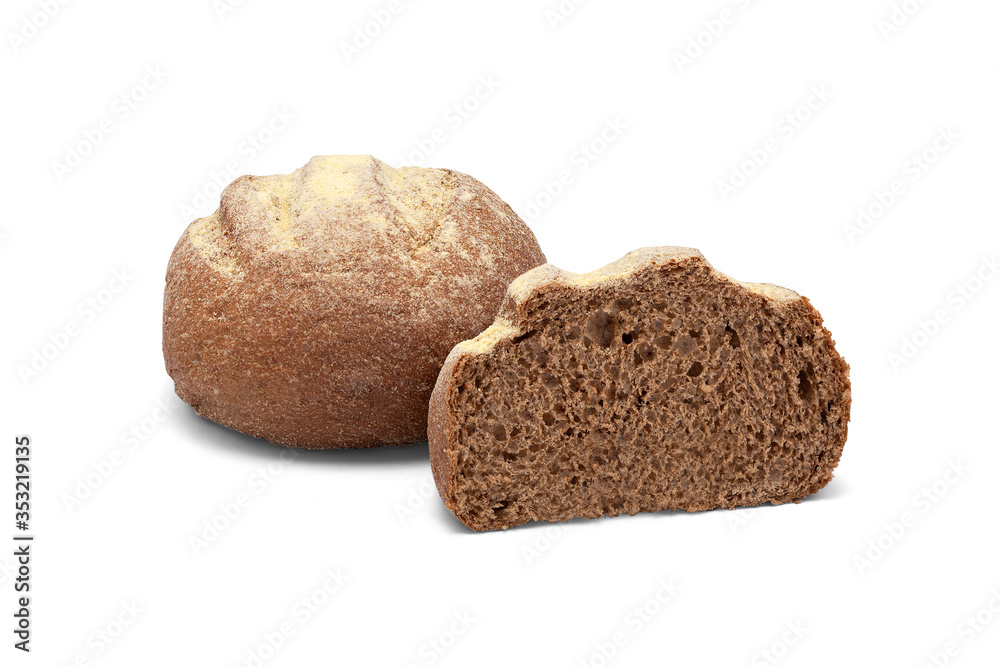 Australian hamburger bread isolated on white background cut in half Australian hamburger bread isolated on white background cut in half