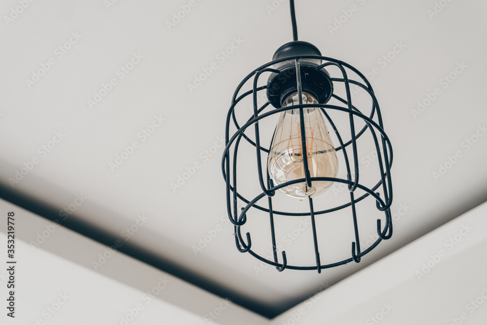 Photograph of black lamp molding mesh Photograph of black lamp molding mesh