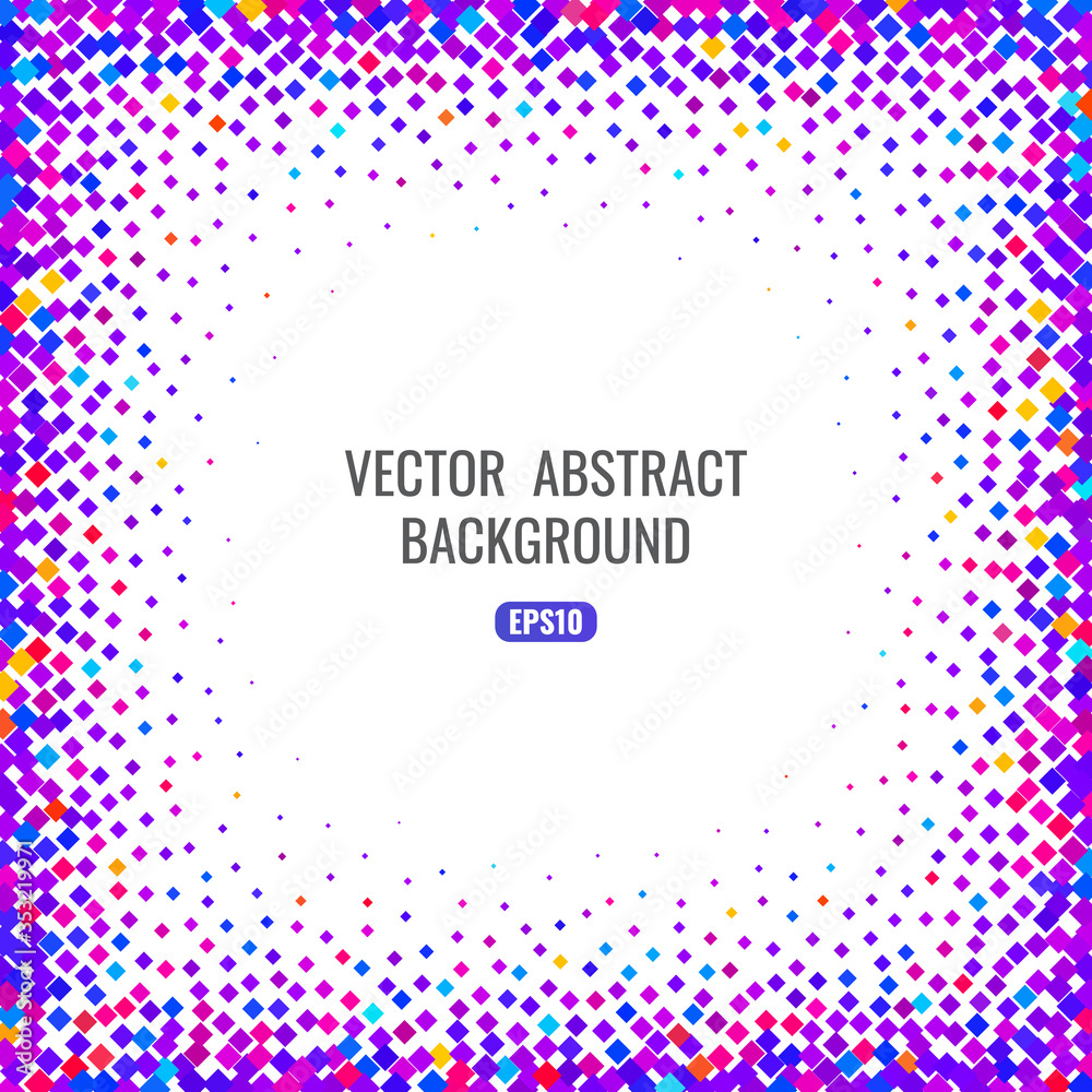 Abstract background with bright geometric texture. Space for text. Bright and funny confetti for your holiday.