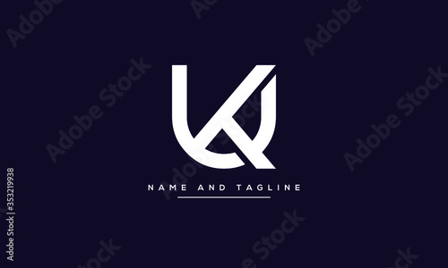 Alphabet letters monogram icon logo KU or UK