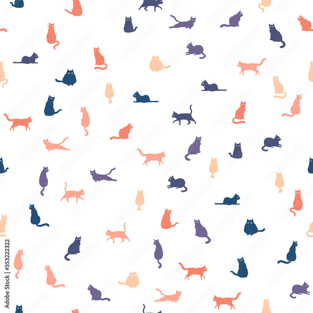 Seamless pattern with cute cats Seamless pattern with cute cats